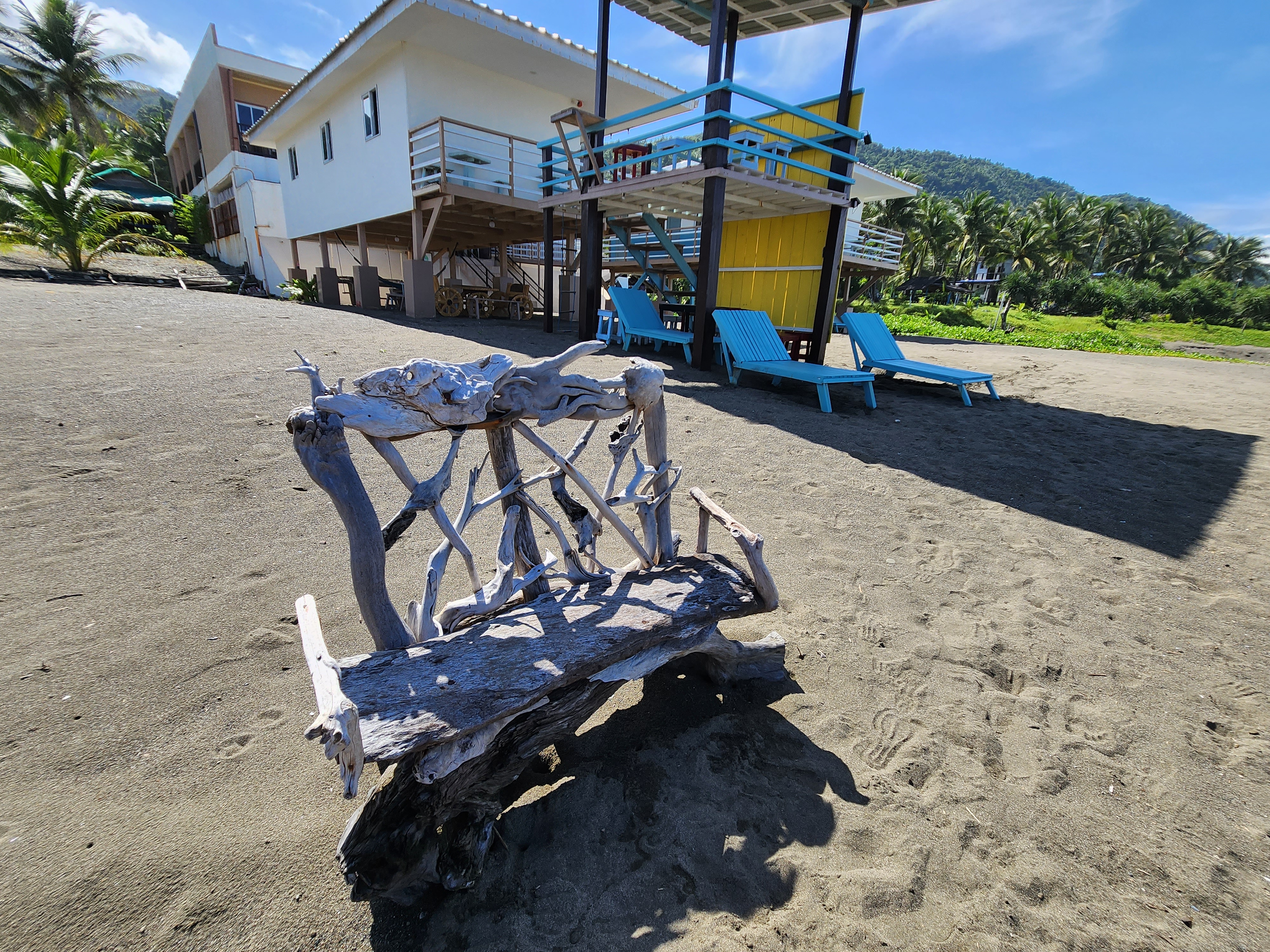 Picture from beach towards resort