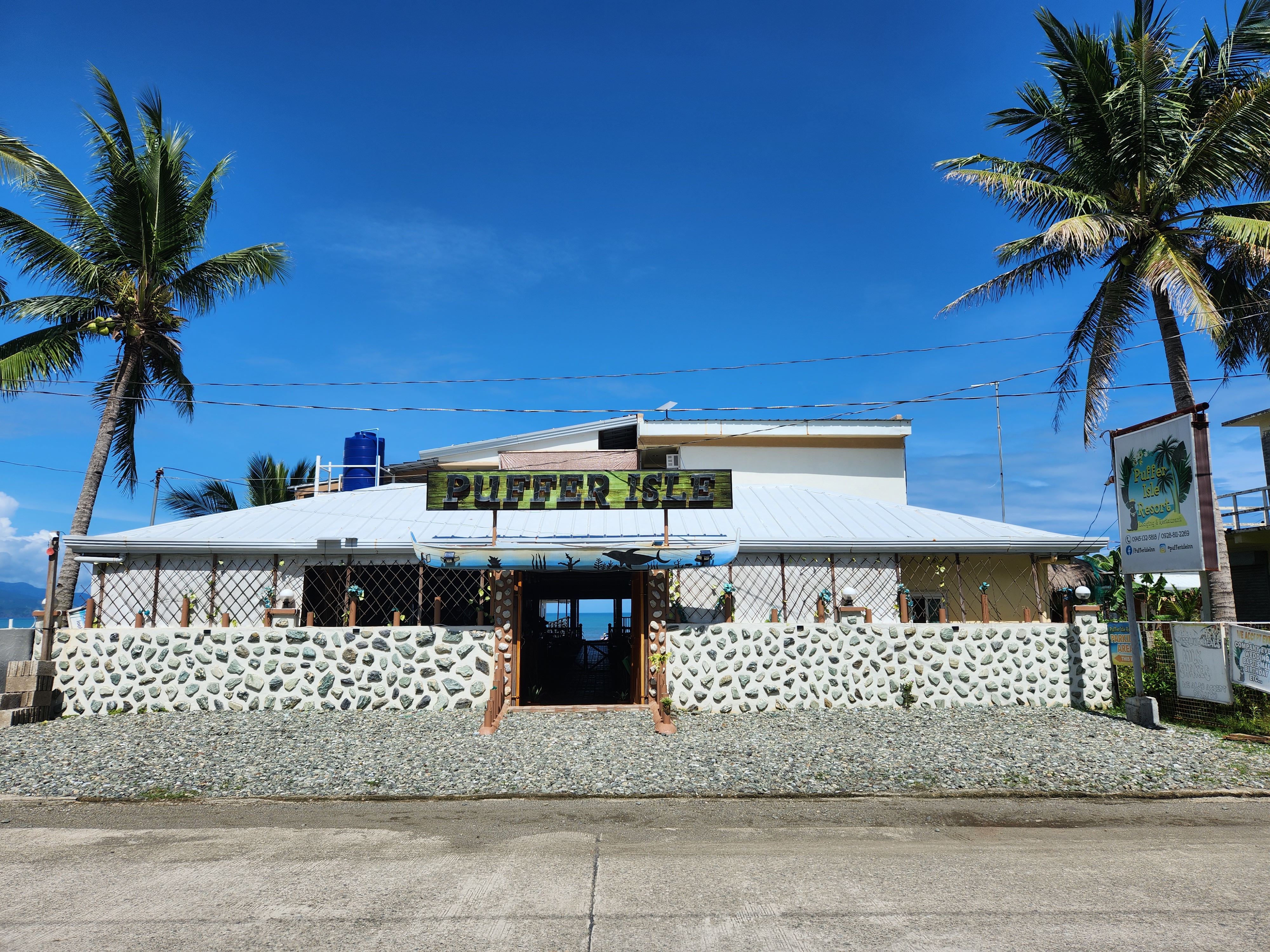 Picture from beach towards resort